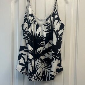 INC International Concepts Black and White Leaf Print Camisole